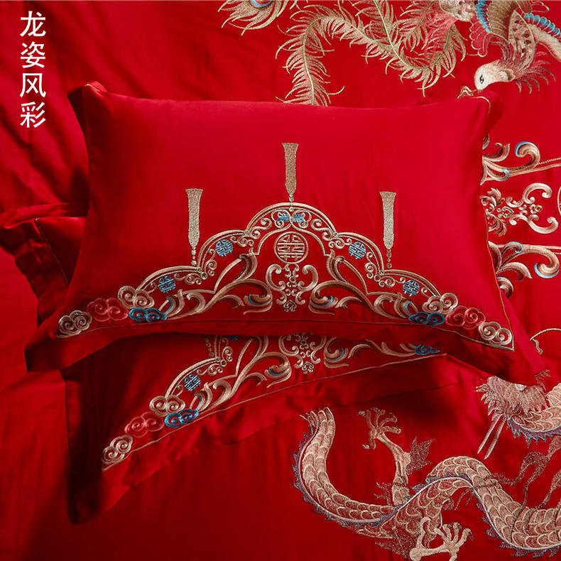 Hôn nhân gối bông tinh khiết gối rồng đỏ và phượng hạnh phúc đôi hôn nhân đám cưới hoa hồng đỏ gối đơn - Gối trường hợp gối dành cho bà bầu