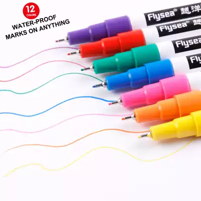 Flysea high quality small print paint pen very thin tire marker DIY photo album pen smooth face writing pen yellow