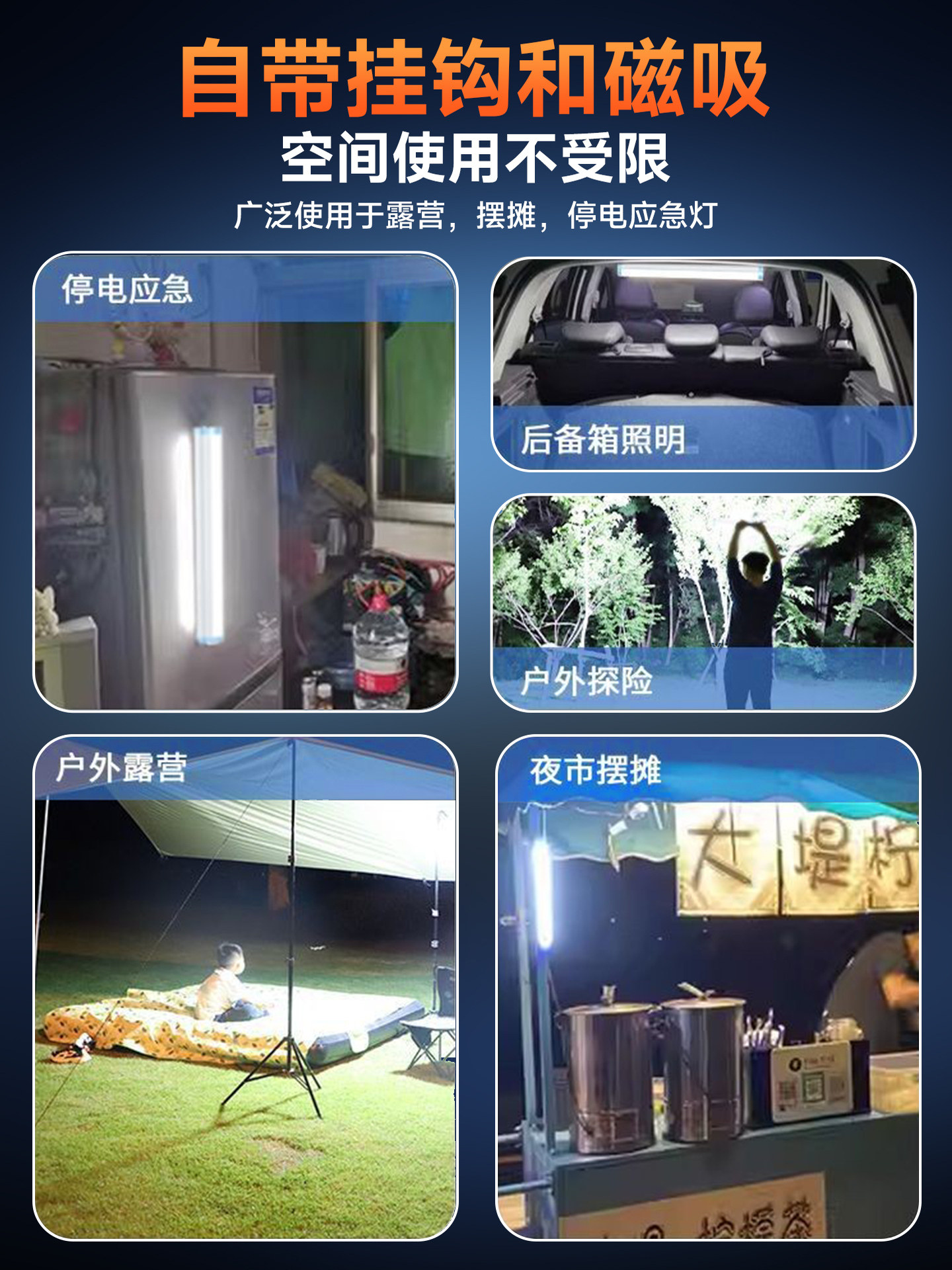 Rechargeable Emergency Light for Night Market Stalls, Led Outdoor Lighting, Super Bright, Long Battery Life, Home Power Outage Backup Device