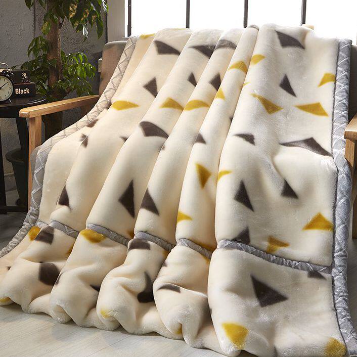 Rascher Blanket Quilt Thickened Winter Coral Suede Student Dormitory Single Flannel Double Layer Warm Cover Blanket