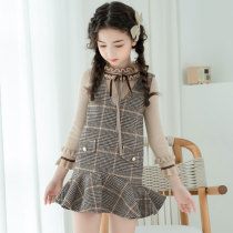 Brand childrens clothing girl 2021 new autumn winter dress foreign sweaters