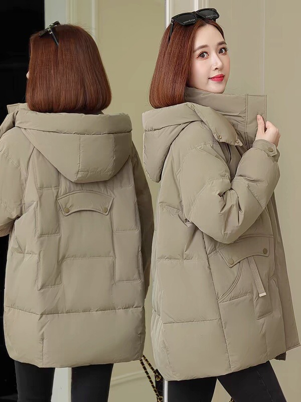 2026 Winter Hooded down Jacket for Middle-Aged and Elderly Women, Fashionable and Stylish Mid-Length Thickened Warm Coat for Petite Sizes