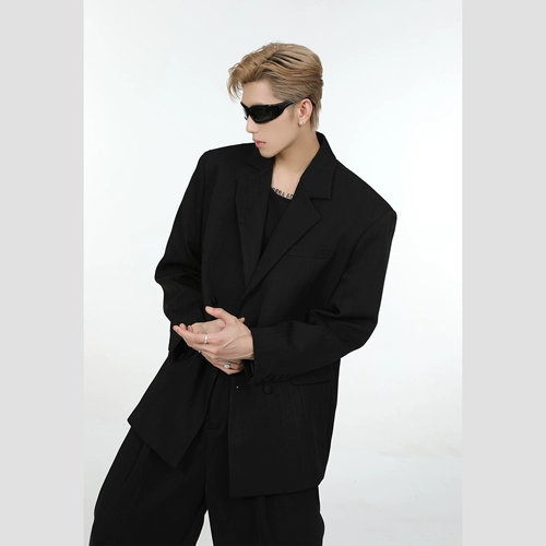 Небольшие дизайнерские наплечники, мужская демисезонная куртка, цветной пиджак классического кроя, тренд сезона, оверсайз, простой и элегантный дизайн