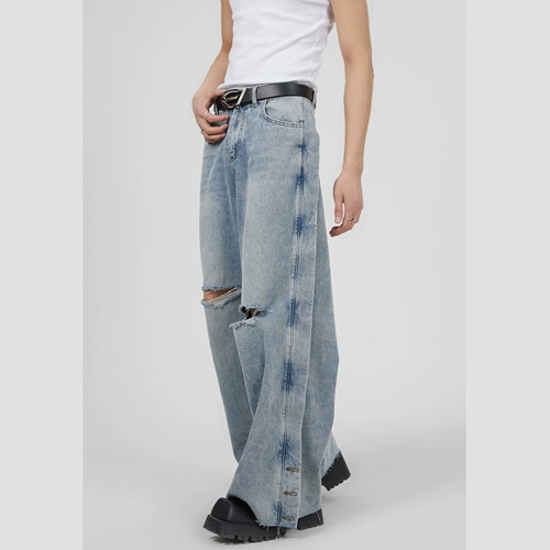 Прямые свободные джинсы, дизайнерские штаны, тренд сезона