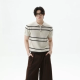 TURNTIDE Old Money, легкая, роскошная, контрастного цвета, полосатая вязаная футболка ПОЛО с короткими рукавами, мягкая и дышащая летняя футболка премиум-класса