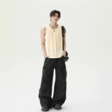 TURNTIDE Американский ретро-ниша, простой пуловер без рукавов с круглым вырезом, свободный и повседневный летний топ с плечами