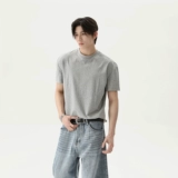 Turntide American Retro Nishe Simple Solid Color круглый круглый плечо с коротким рукавом.