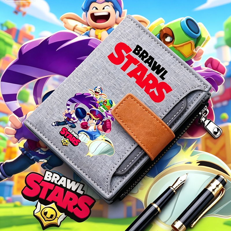 Brawl Stars Peripheral Coin Purse Edgar Jesse Unisex Anime Short Wallet Card Holder Brawl Stars Peripheral Coin Purse Edgar Jesse Unisex Anime Short Wallet Card Holder