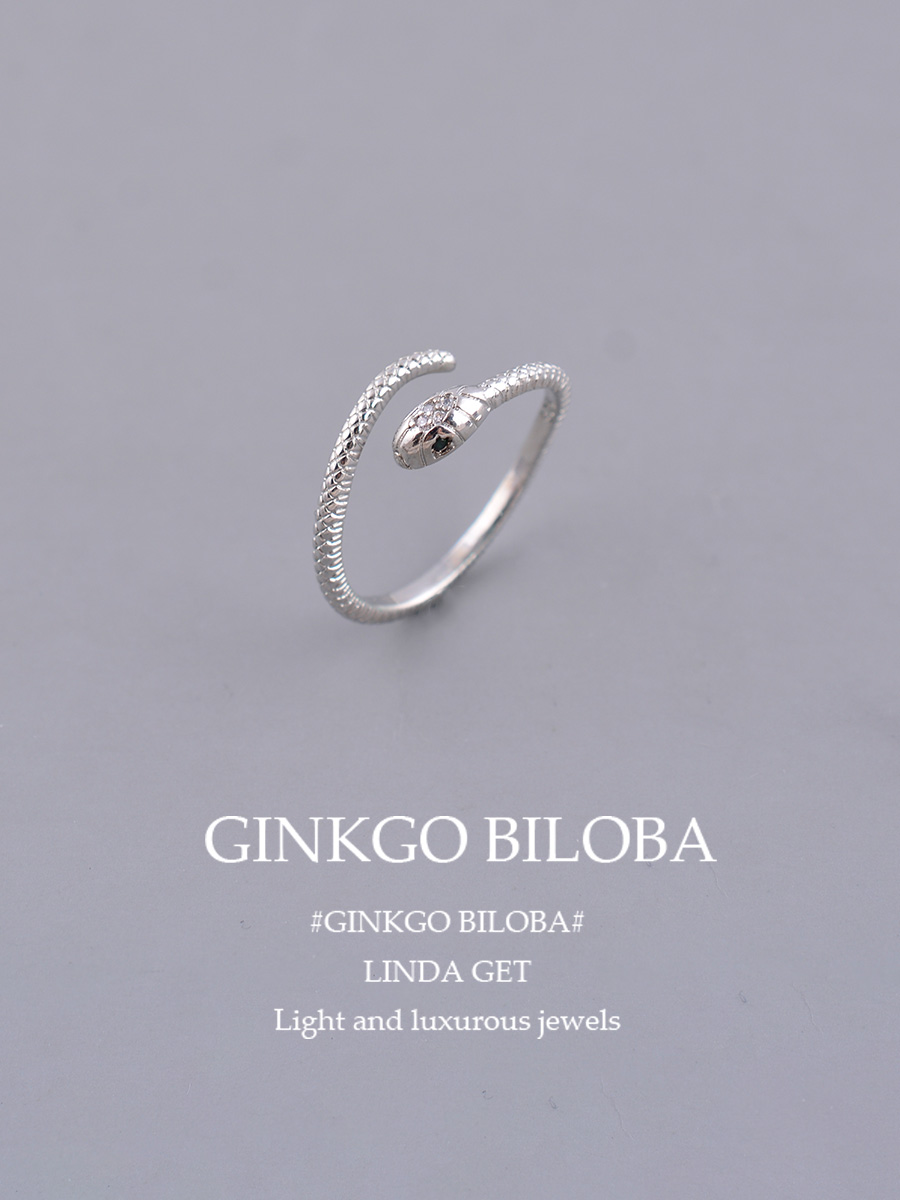 925 pure silver ring European and American advanced light extravagant serpentine female niche design opening forefinger ring ring ring ring ring net red lettering-Taobao