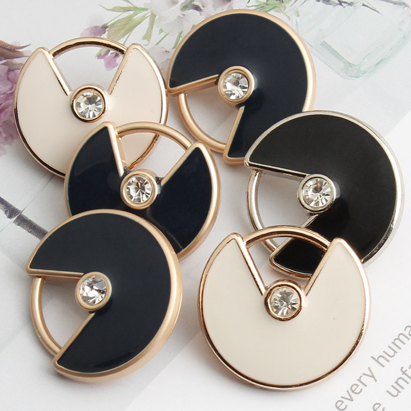 Coat metal button with diamond button, all-match coat, sweater, windbreaker, decorative button, cashmere wool, fashion button