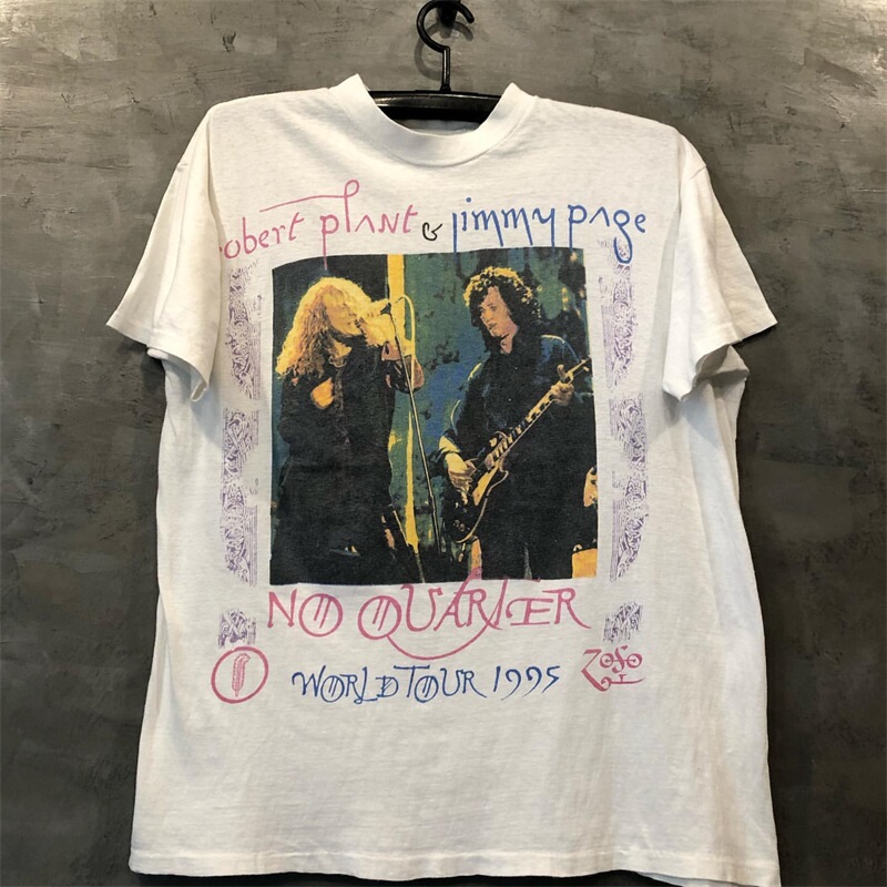 Led Zeppelin Retro Style High Street Portrait Short-Sleeve Oversize T-Shirt for Men and Women
