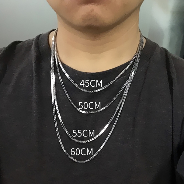 2mm Box Chain Men S Female 925 Silver Necklace Tide Men S Short Clavicle Long Sweater Chain Hip Hop Street Dance 2mm Box Chain Men S Female 925 Silver Necklace Tide Men S Short Clavicle Long Sweater Chain Hip Hop Street Dance