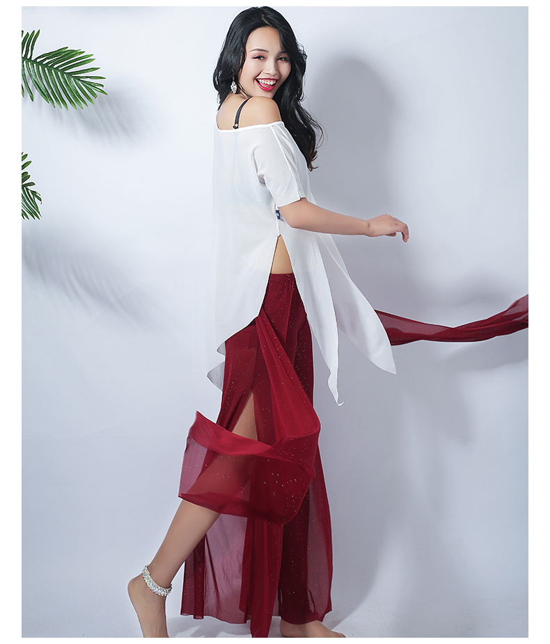 Chương trình solo tuyệt đẹp 2019 mới tập bụng múa thực hành cổ điển hiện đại dân tộc nhảy múa chân rộng quần múa tay ngắn - Khiêu vũ / Thể dục nhịp điệu / Thể dục dụng cụ giày múa trắng