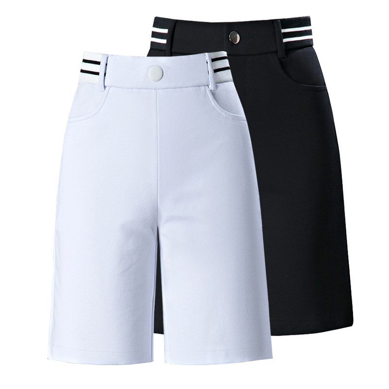 Women's Golf Clothing Summer Thin Shorts Breathable Stretch Mid-Length Pants High-Waisted Straight-Leg Versatile Five-Point Shorts