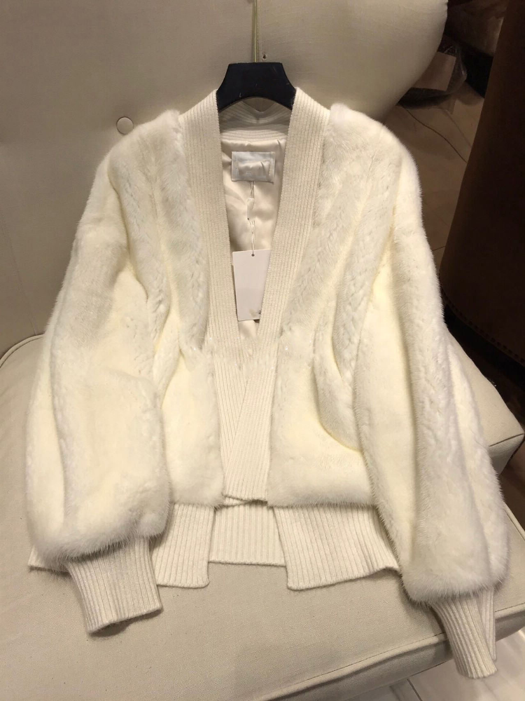 Sweater coat women 2021 new all-match imitation fur fur integrated mink fleece coat small fragrance autumn and winter