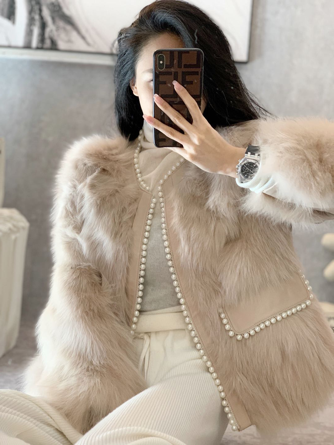 Fur Coats Fur Coats Women's Fried Street 2021 New 100 Hitch Fur Integrated Water Mink Outerwear Small Scent Breeze Autumn Winter