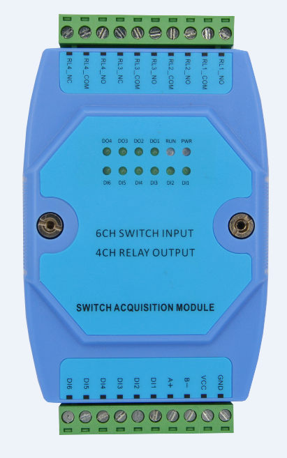 Universal 4-way relay output 6-way digital input module RS485 communication linkage control output
