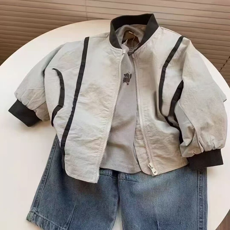 Boys' Jacket Coat for Spring and Autumn 2026 New Korean Style Children's Trendy Versatile Baseball Jacket Top Boys' Jacket Coat for Spring and Autumn 2026 New Korean Style Children's Trendy Versatile Baseball Jacket Top