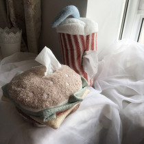 Coke Burger Short Velvet Tissue Cover Cute Creative Tissue Box Set Tissue Cover Tissue Cover Bear Whale Tissue Cover