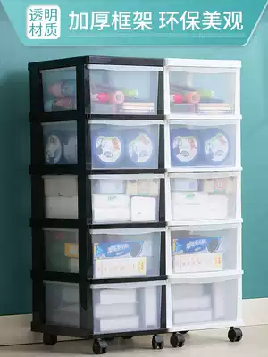 Storage box plastic clothes cabinet transparent finishing box office storage drawer type multi-layer storage cabinet