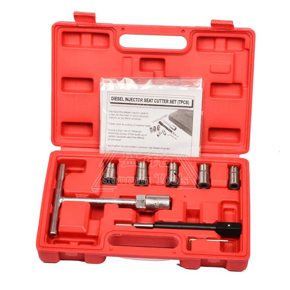 7pcs Automotive Diesel Injector Seat Clearance Kit Nozzle Reamer Auto Maintenance Tool