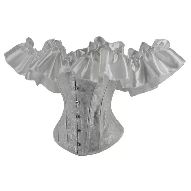 Элегантный бюстье-бюстье жаккардовый открытый плеча один плечо атласная кружевная шейка гобеленовый корсет-формы для талии