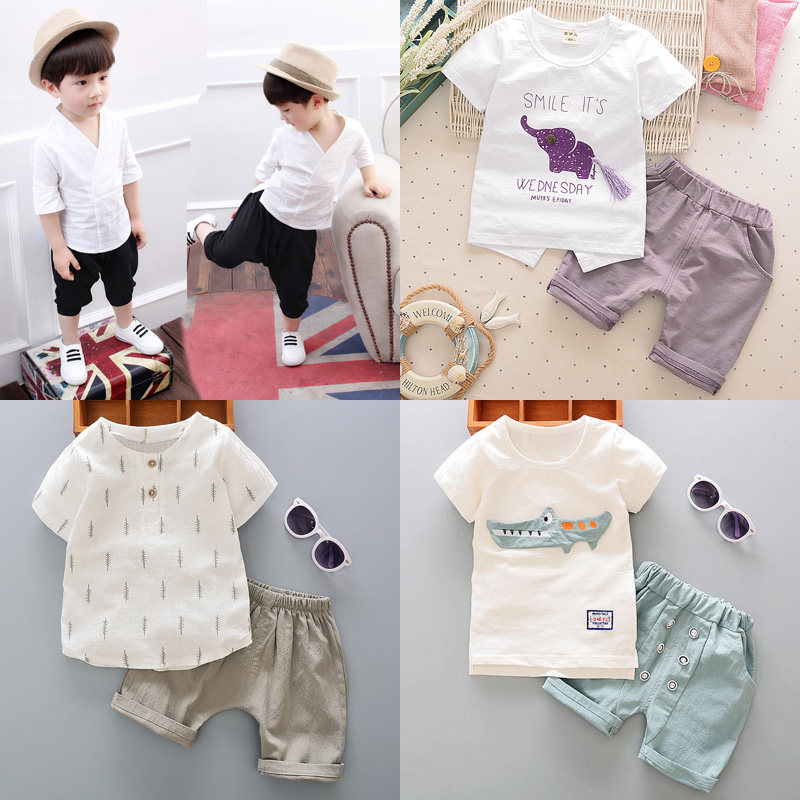 6九12个9月1到4岁0男宝宝2男婴儿衣服3夏装8短袖二件套装十24