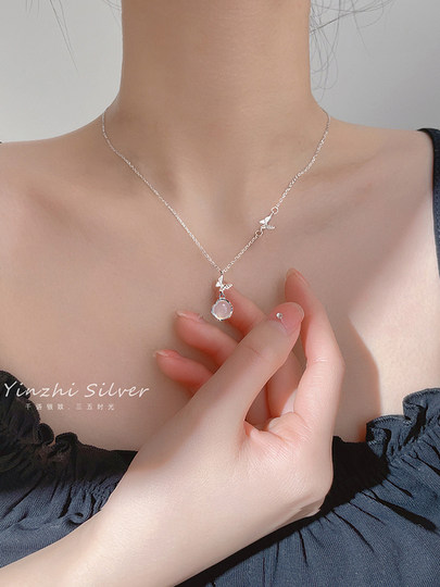 S925 silver butterfly necklace for girls 2025 new light luxury niche exquisite accessories gift high-end clavicle chain