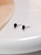 925 silver earrings women's black earrings 2025 new popular style ear piercing niche design high-end temperament earrings
