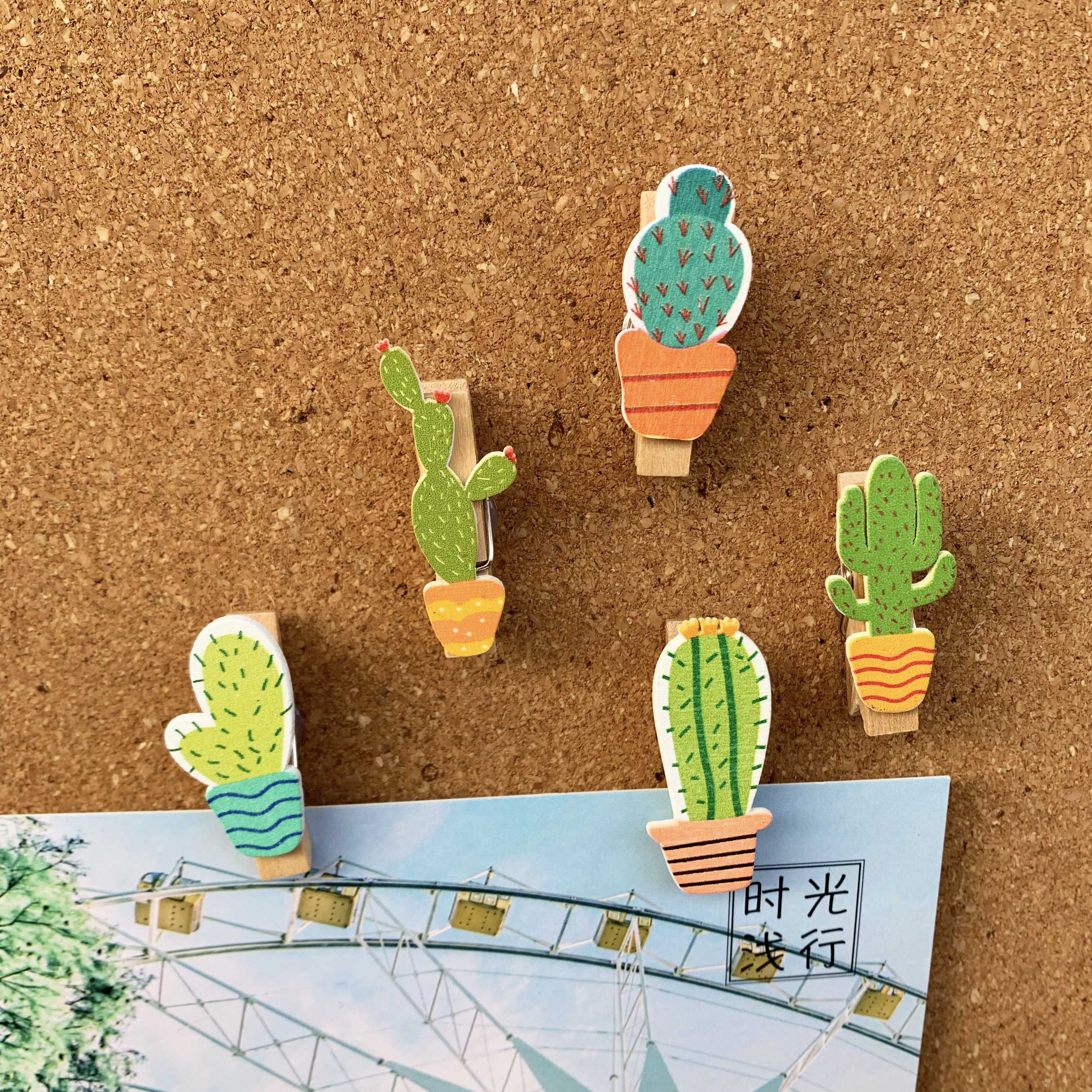5 Cacti Pushpin Clips Small Mesh Red Book Ins Unhurt Photo Studs Message Felt Soft Plank by nail