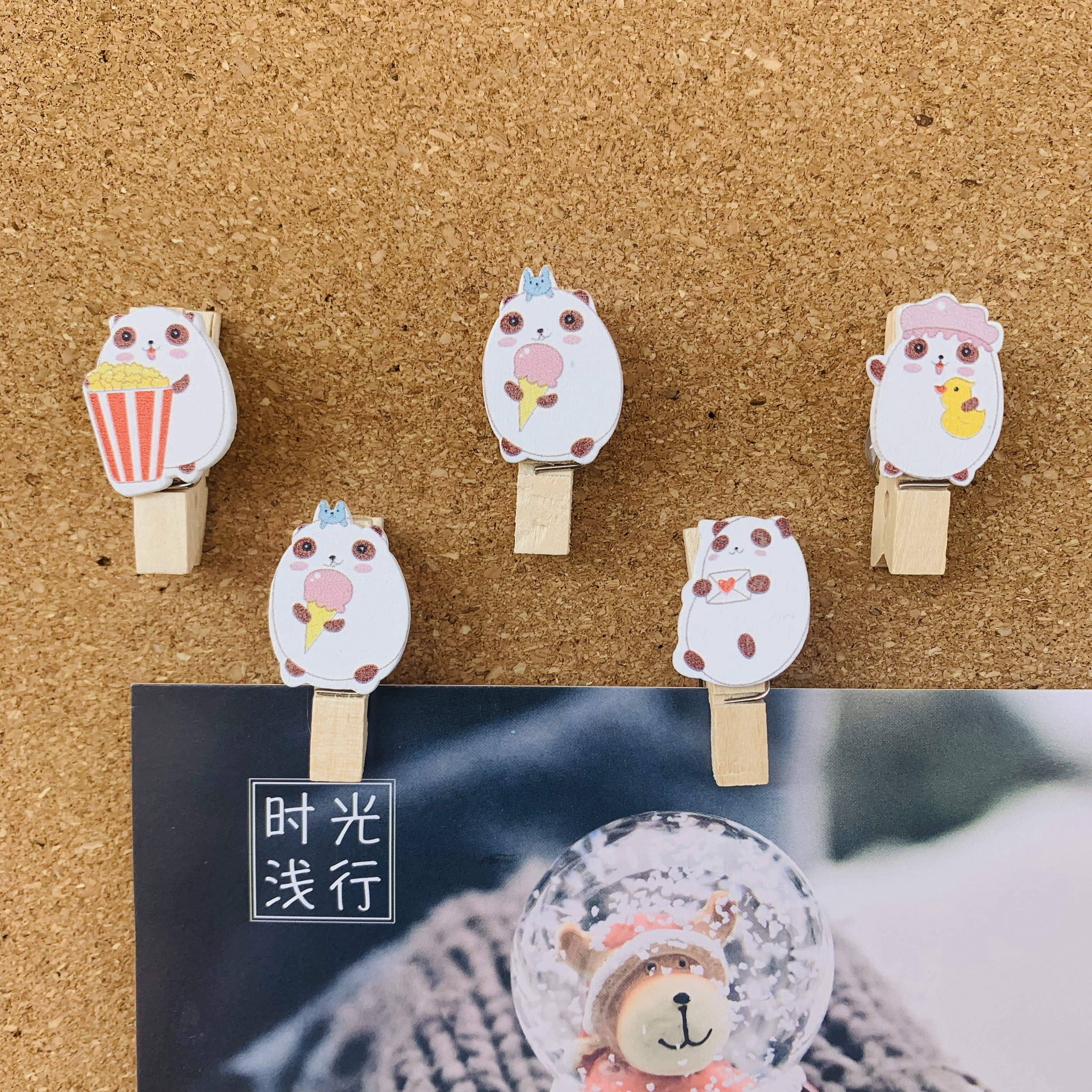 5 Q Edition Fat Panda Clips Pictured Nails Small Nets Red Book Ins Unhurt Photo Messages Felt Soft Wooden Boards Press Nails