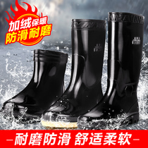 Rainshoes black fishing mens shoes shoes high-tube cars shoes monochrine boots waterproof shoes adults