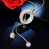 Высококлассный свитер из жемчуга, цепочка, длинное универсальное ожерелье, демисезонный модный аксессуар с кисточками, популярно в интернете, простой и элегантный дизайн