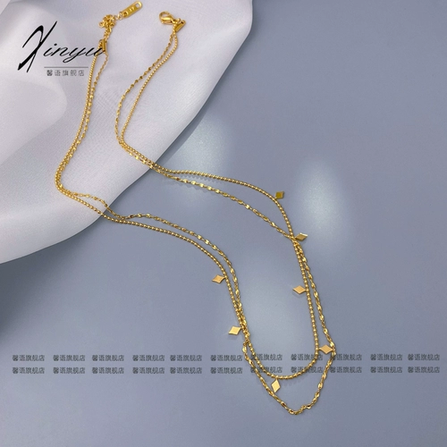 Дизайнерское изысканное ожерелье, короткая цепочка до ключиц из нержавеющей стали, аксессуар, легкий роскошный стиль