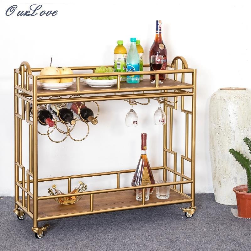 Creative bar car Fashion KTV wine car Hotel dining car Mobile wine rack 4S tea car Beauty salon trolley