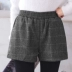 Quần short len ​​nữ mùa thu đông 2018 mới eo cao một chữ quần ống rộng đáy quần rộng eo cao mặc quần lưới lưới quần sooc nữ đẹp Quần short