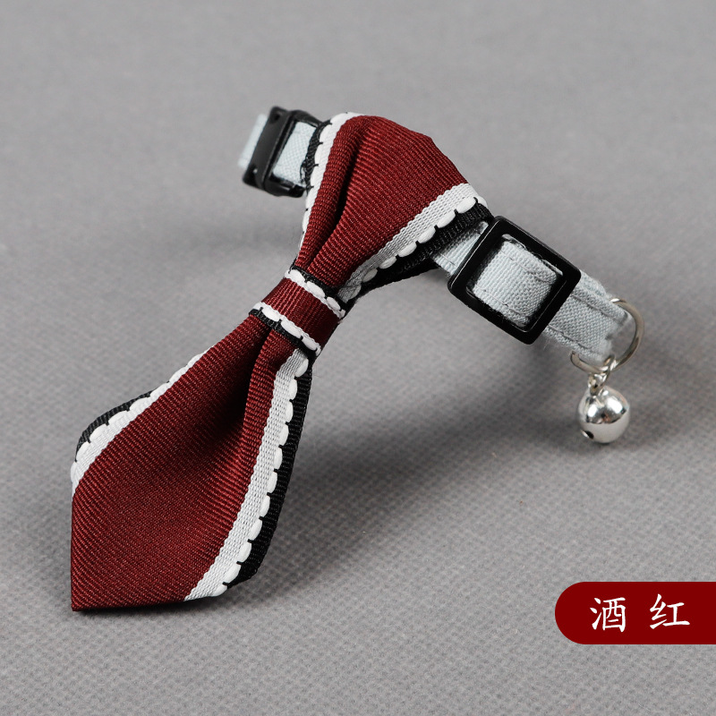 Chó con chó mèo cổ áo mèo phụ kiện mèo với chuông buộc chó nhỏ Teddy cổ trang sức quý ông vòng cổ - Cat / Dog hàng ngày Neccessities bình nước treo chuồng