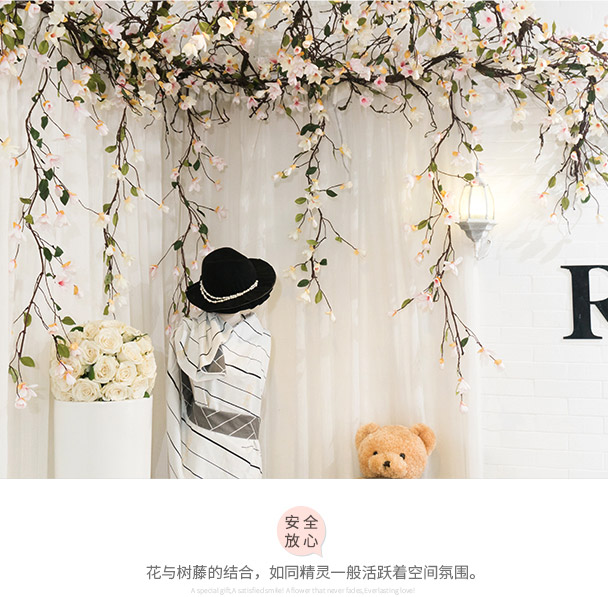 Mô phỏng cây nho mộc lan hoa dải đám cưới cây hoa tường cây nho cây nho nhựa tấn ống trang trí cửa sổ - Hoa nhân tạo / Cây / Trái cây cây giả trang trí phòng khách