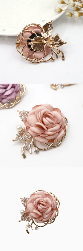 Hàn Quốc trâm vải hai màu hoa corsage phụ kiện phương tây tính khí đơn giản pin áo nịt trang trí bên ngoài phụ nữ - Trâm cài