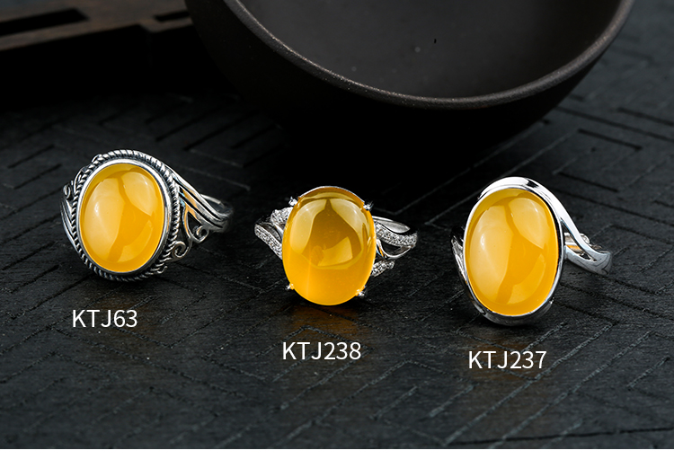 S925 nhẫn bạc hỗ trợ trống màu hổ phách khay bạc nam và nữ hỗ trợ nhẫn 7 * 9 8 * 12 10 * 13 13 * 18 15 * 20 nhẫn cưới bạch kim