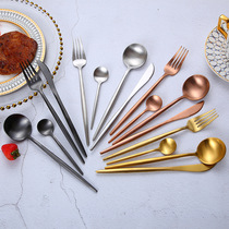 304 stainless steel knife and fork spoon set Portugal with the same high-end restaurant hotel steak knife and fork four-piece tableware