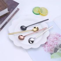 Free lettering 304 stainless steel coffee spoon stirring spoon spoon cheese spoon creative long handle dessert spoon seasoning spoon