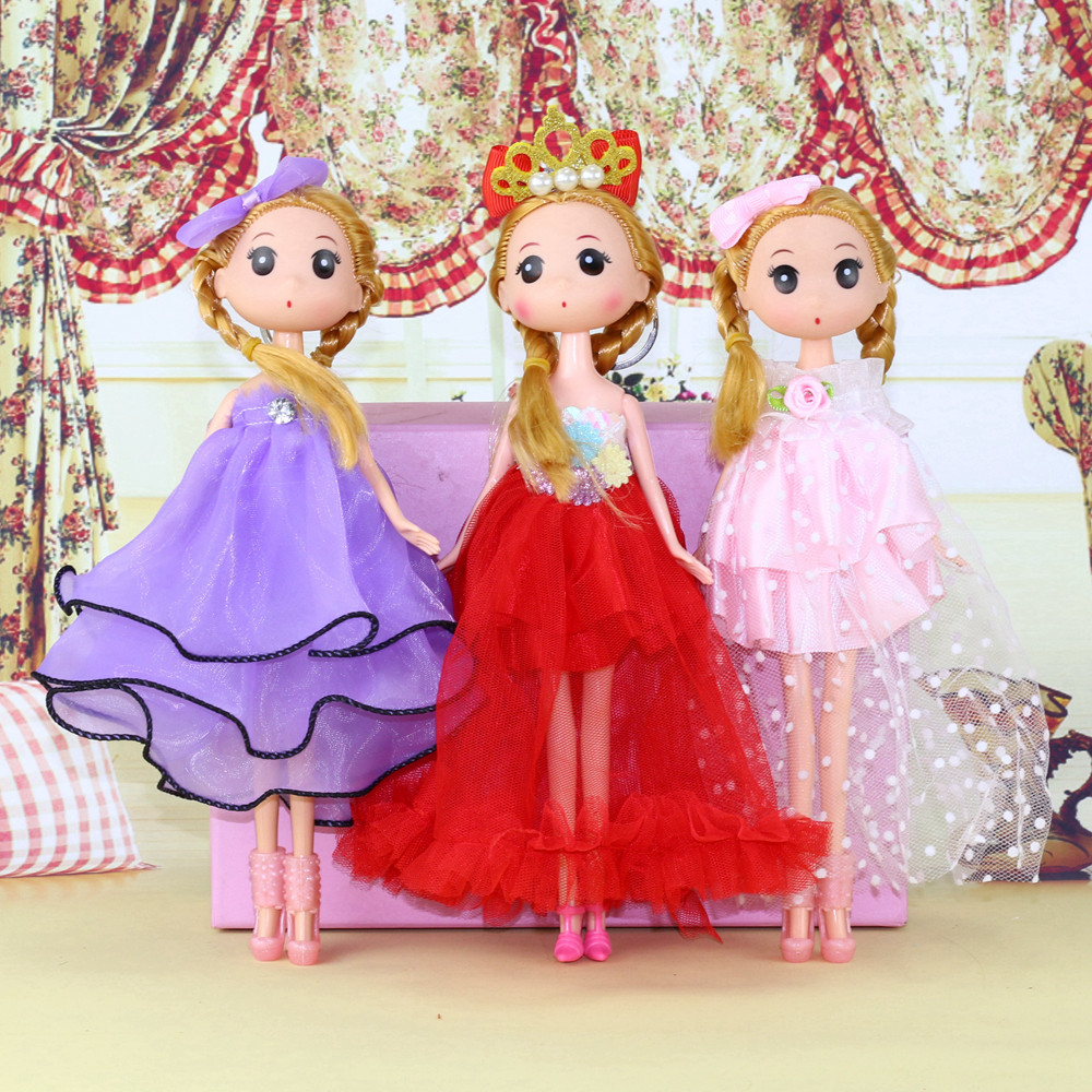 24厘米迷你迷糊娃娃芭比公主婚纱钥匙扣链挂件书包玩具小女孩礼物