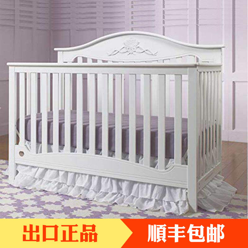 Multifunctional crib solid wood environmental protection export American European import large size adjustable adult bed splicing large bed