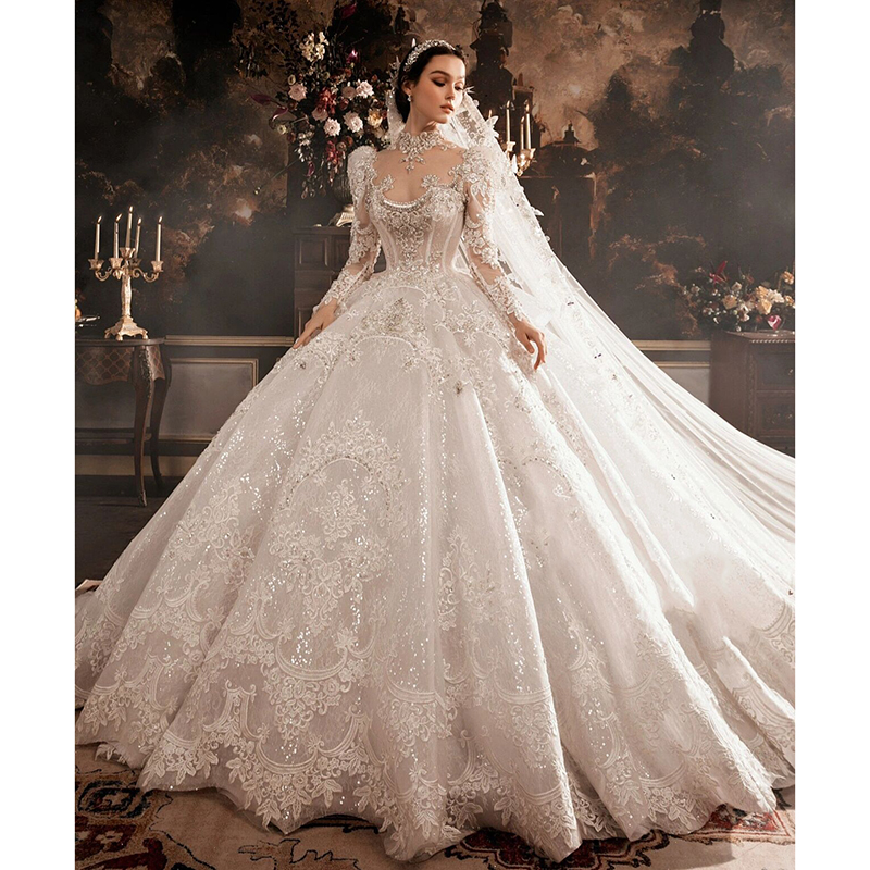 French retro wedding 2023 new bride main yarn high -end large size small, pregnant women heavy workers luxury long tail French retro wedding 2023 new bride main yarn high -end large size small, pregnant women heavy workers luxury long tail
