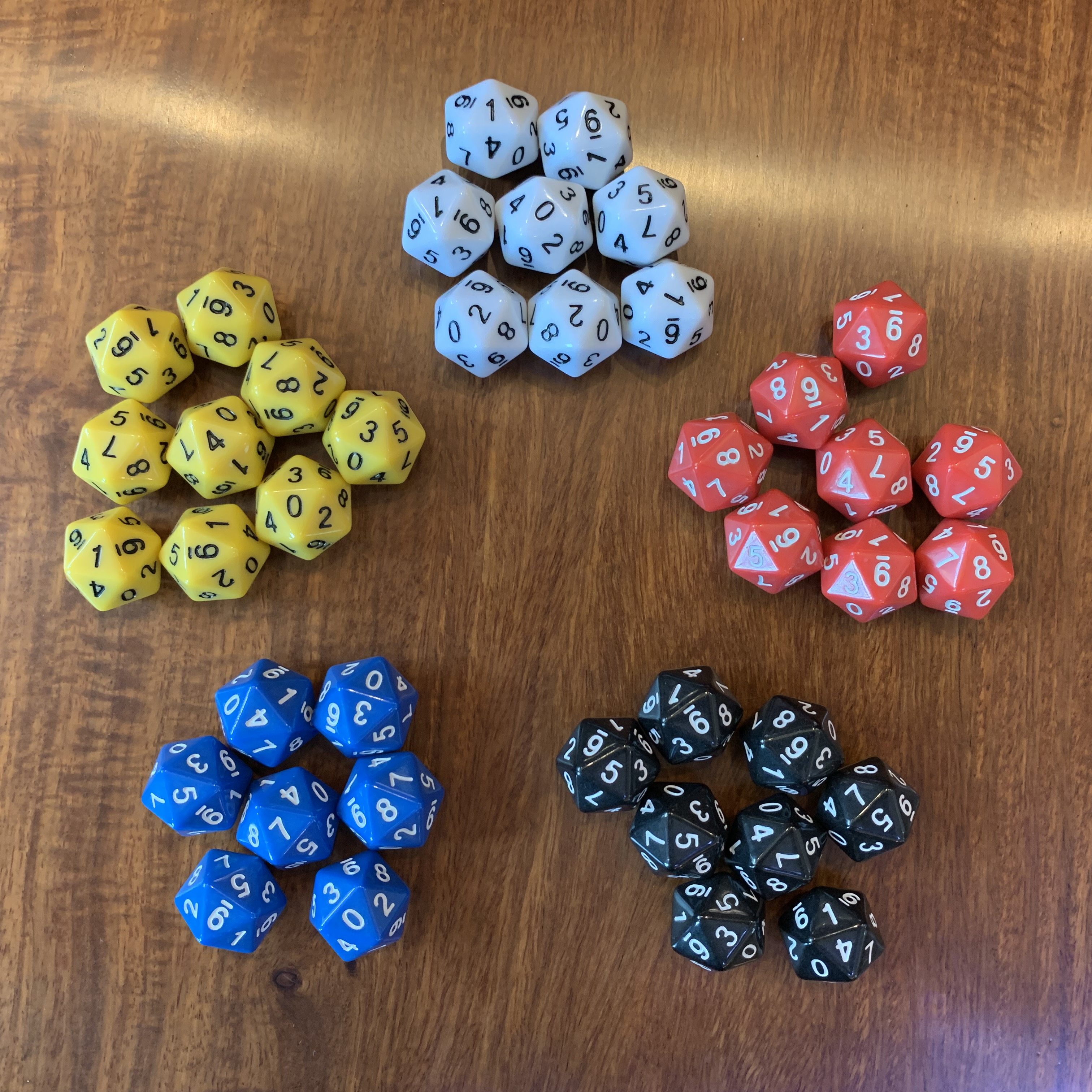 20-sided double 0-9 dice Repeat 0-9 twice (no numbers 11-20) D20 double 0-9