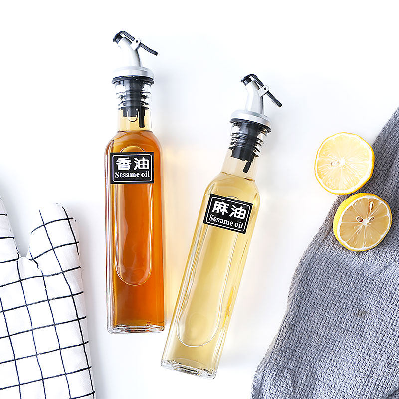 Kitchen Home Oil Jug Glass Anti Leakage Large Capacity Bottling Oil Bottle Sauce Bottle Sauce Bottle Vinegar Bottle Oil Bottle Suit
