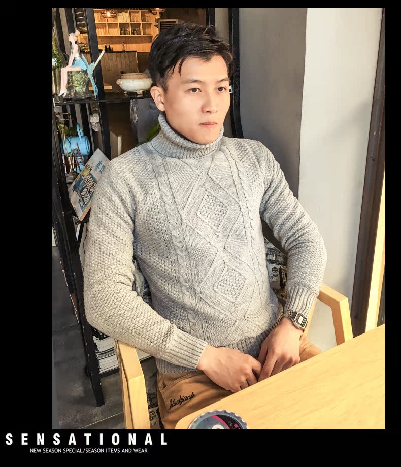 Áo len nam mùa thu và mùa đông của nam giới cộng với áo len cổ tròn dày nhung shop thời trang nam