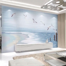 3D8D Beach Seagull-wood-wood fiber integrated board Living room TV sofa Background wall Home dress Custom protective wall buttoning plate