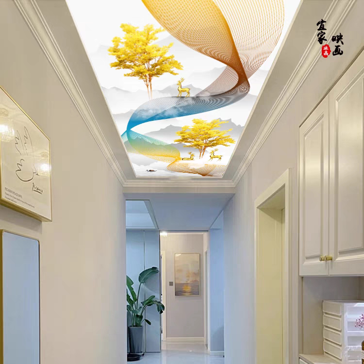 New Chinese-Style Elk 3D Acrylic Ceiling Decoration for Corridors, Tempered Art Glass Ceiling, Organic Glass Translucent Panel New Chinese-Style Elk 3D Acrylic Ceiling Decoration for Corridors, Tempered Art Glass Ceiling, Organic Glass Translucent Panel